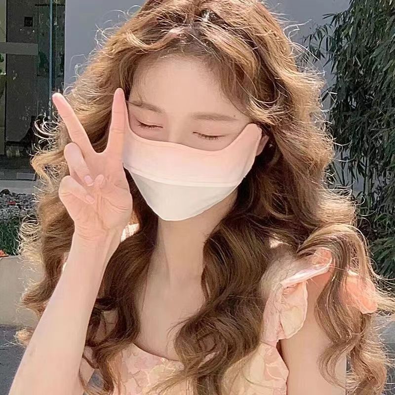 Máscara de protección solar de seda de hielo tridimensional de verano 3D protección de los ojos aislamiento térmico transpirable protección solar exterior protección UV máscara facial