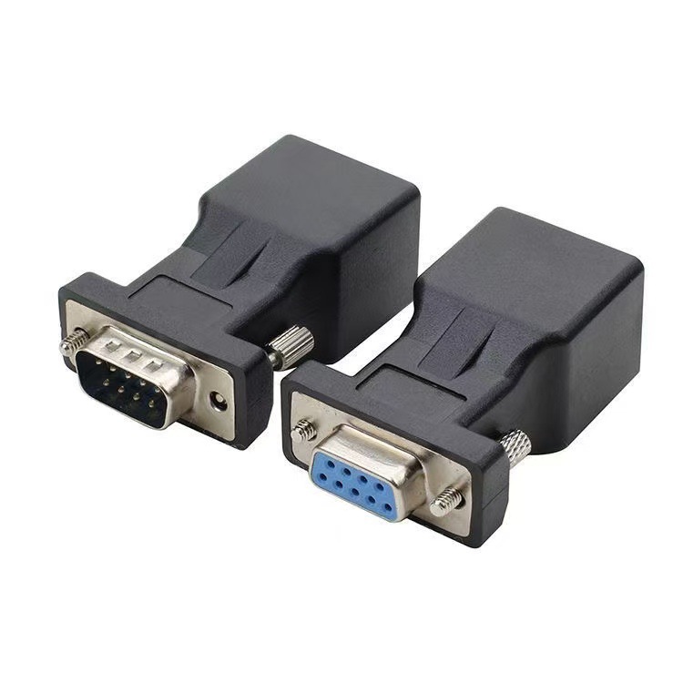 RJ45转串口网头转RS232 RJ45转9针网口转DB9公串口转网口转接头