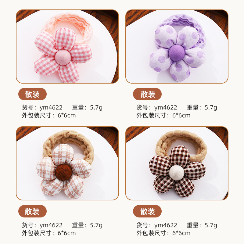 Niñas lindas flores anillo de cabello niñas banda de goma niñas banda de goma niños cuerda de cabeza súper lindos adornos de cabello de bebé dulce
