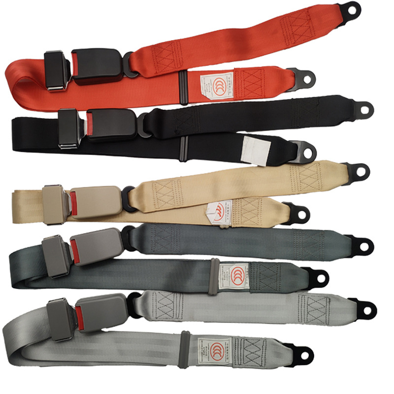 Car Seat Belt for Buses, Trucks, and Amusement Facilities, Waist-Type Two-Point Seat Belt with 3C Certification, Adjustable Length