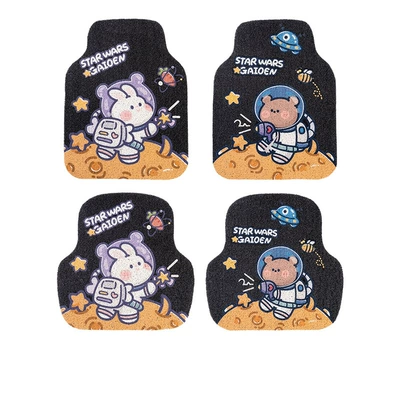 Avtomobil döşəmə paspasları – single piece cute girl's car - wire-ring-rabbit-bear-four-piece-set-front-foot-pad-5064-rear-foot-pad-5050