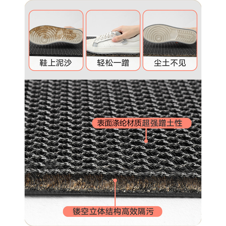 ヴィラ玄関ドアフロアマット、家庭用弾性滑り止めフットマット、屋外エントランスカーペット、ドアマット|undefined