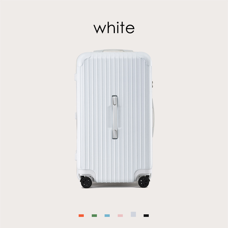 De alta apariencia de gran capacidad engrosada cremallera equipaje carro equipaje de viaje 24 pulgadas 26 pulgadas universal rueda de cuero caso para las mujeres