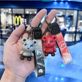 变色龙熊创意钥匙链小熊批发汽车情侣钥匙挂件公仔书包挂饰钥匙扣