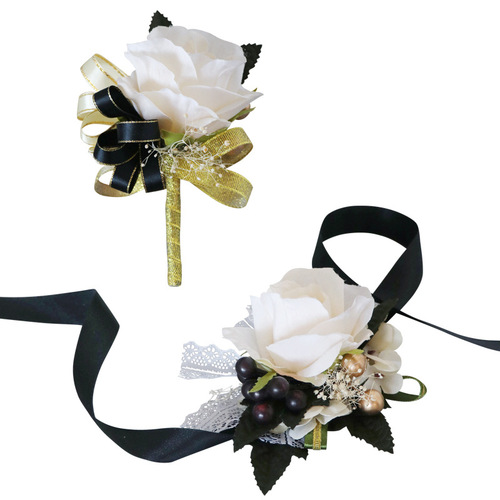 European and American wedding groom and bride corsage wedding banquet simulated corsage prom girls girls wrist flowers wholesale