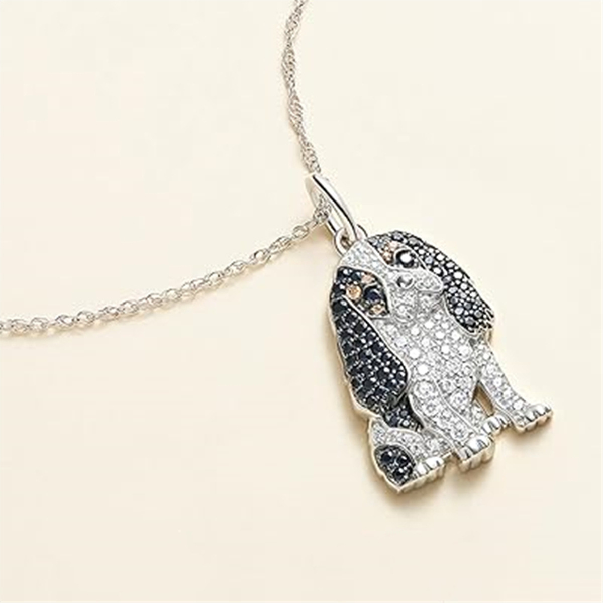 Pendant Necklace Classification Cute Dog Artificial Crystal Zinc Alloy Cable Chain Pendant Necklaces Wholesale