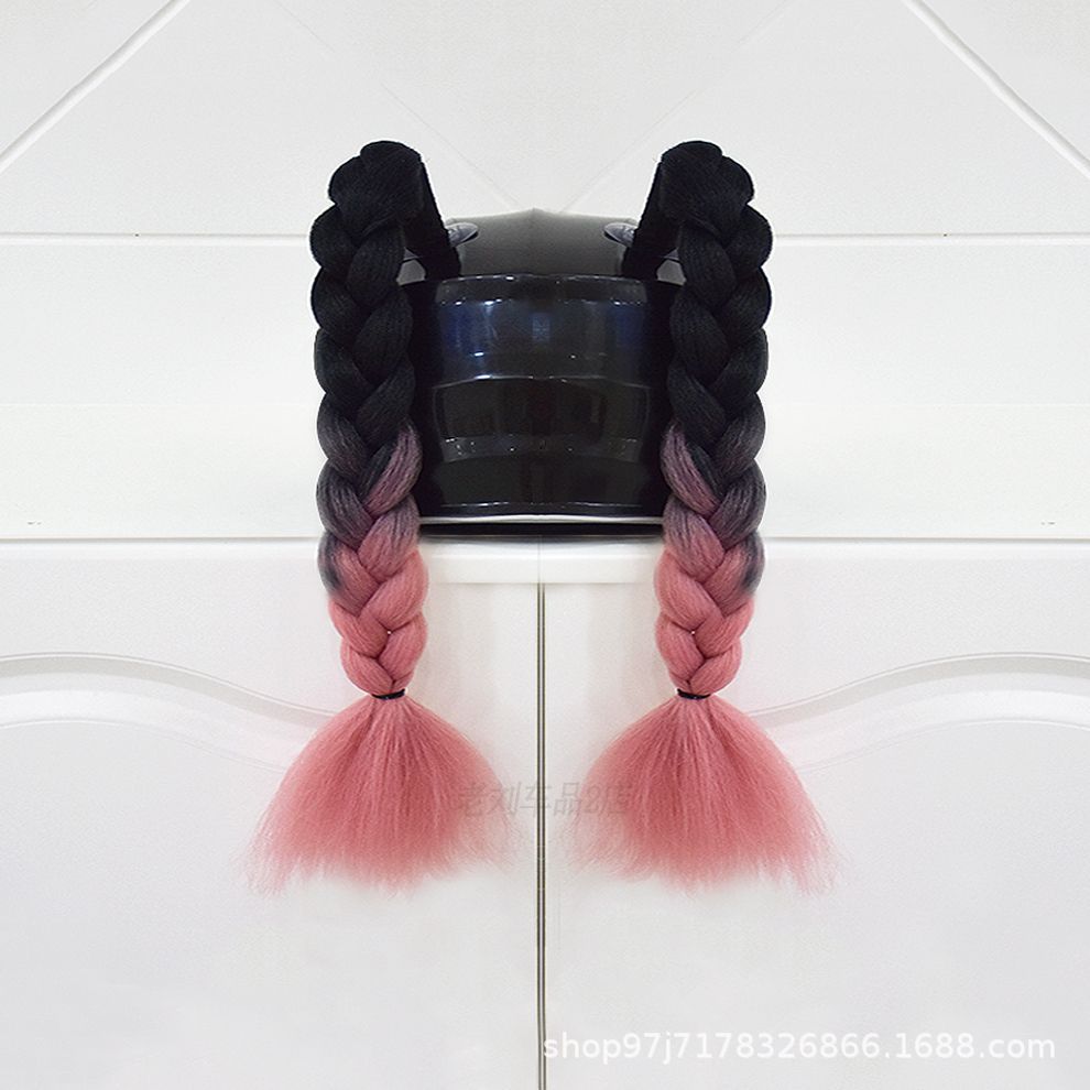 Rider Motorcycle Decoration – Motuoche Auto Parts and Accessories - black-and-smoky-pink-short-braids-pair