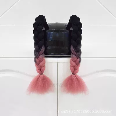 Full Helmet, Delivery – Motosiklet dəbilqələri - pair-of-black-smoke-pink-short-braids