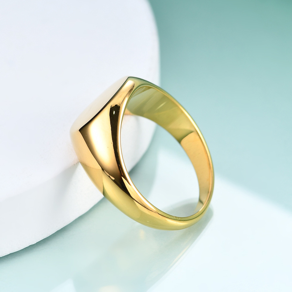 1 Piece Quantity Vintage Style Geometric Letter Titanium Steel Plating Rings