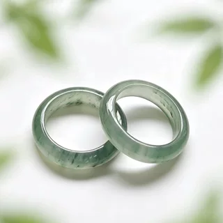 天然青黛指环冰川翠戒指男女戒圈情侣饰品轻熟风配饰冰川翠指环