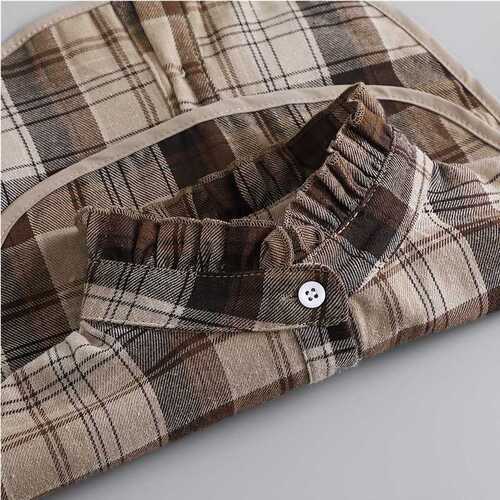 Grid blouse false collar temperament lotus edge stand collar grid shirt false collar women autumn winter inner sweater collar