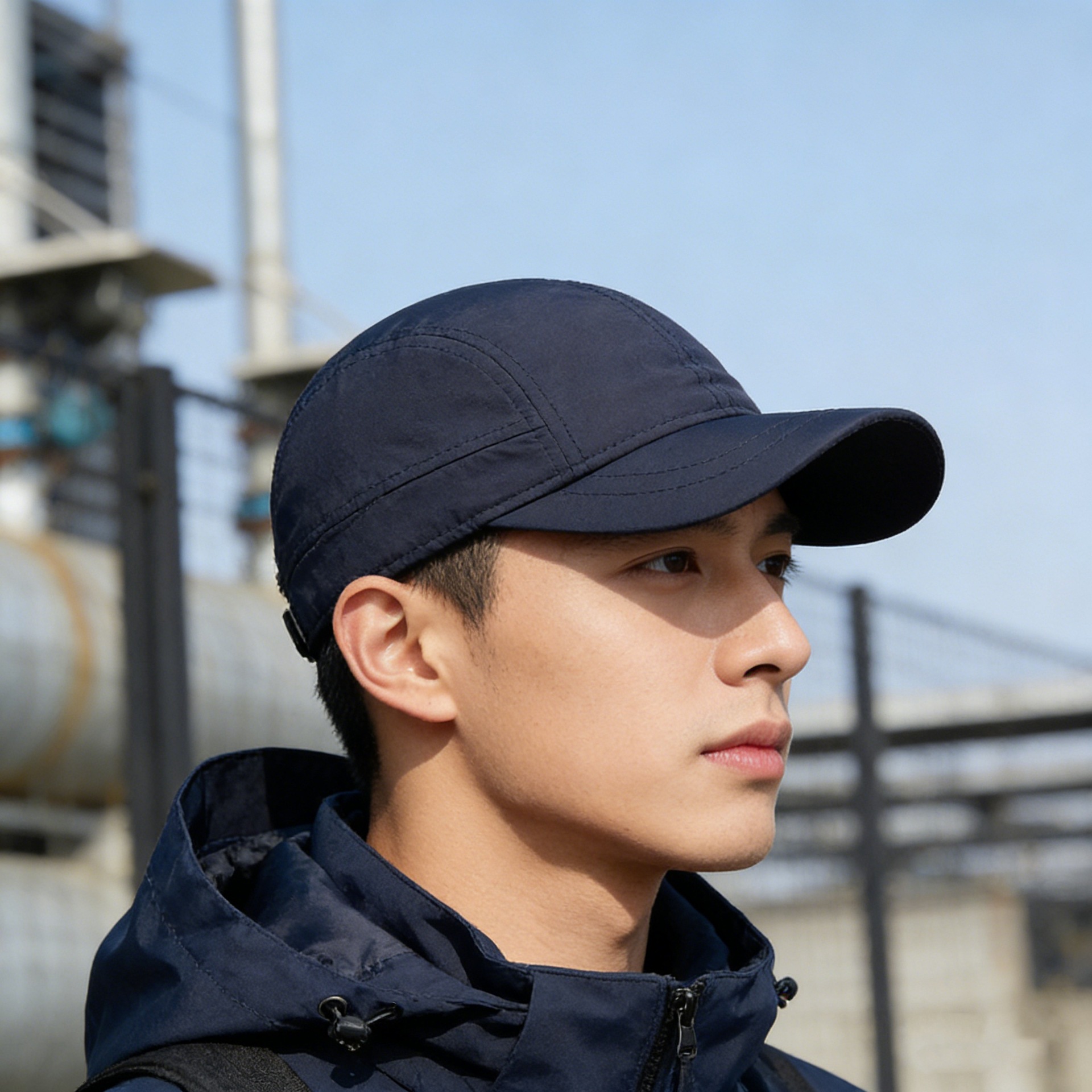 Cappellino da baseball liscio completamente sigillato con visiera corta, ad asciugatura rapida, impermeabile, traspirante, cappello parasole per attività all'aperto_voghion.com