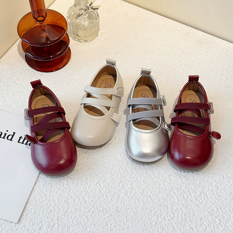 Children's demi-season shoes for leather shoes for princess for leisure, Korean style, soft sole
