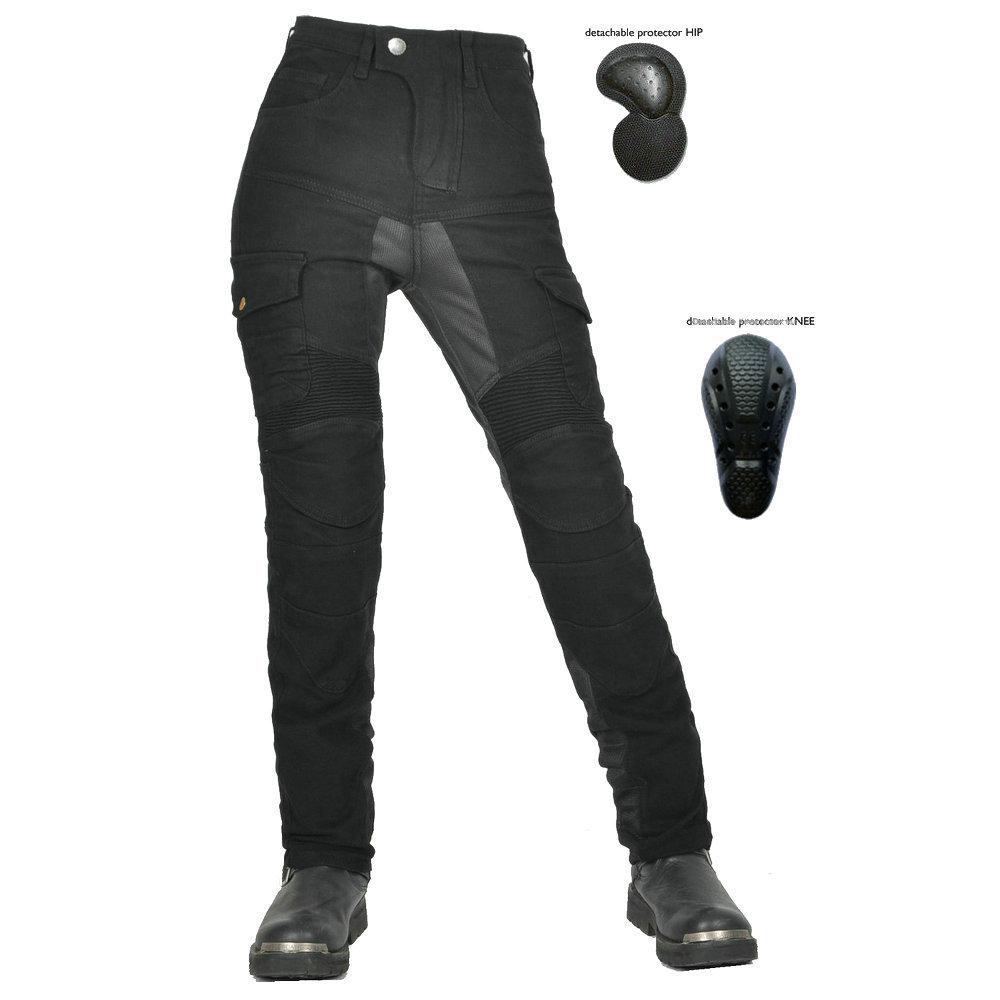 VOLERO jeans de motocicleta malla de verano transpirable motocicleta carreras anti-caída caballero femenino ropa de trabajo pantalones de ciclismo