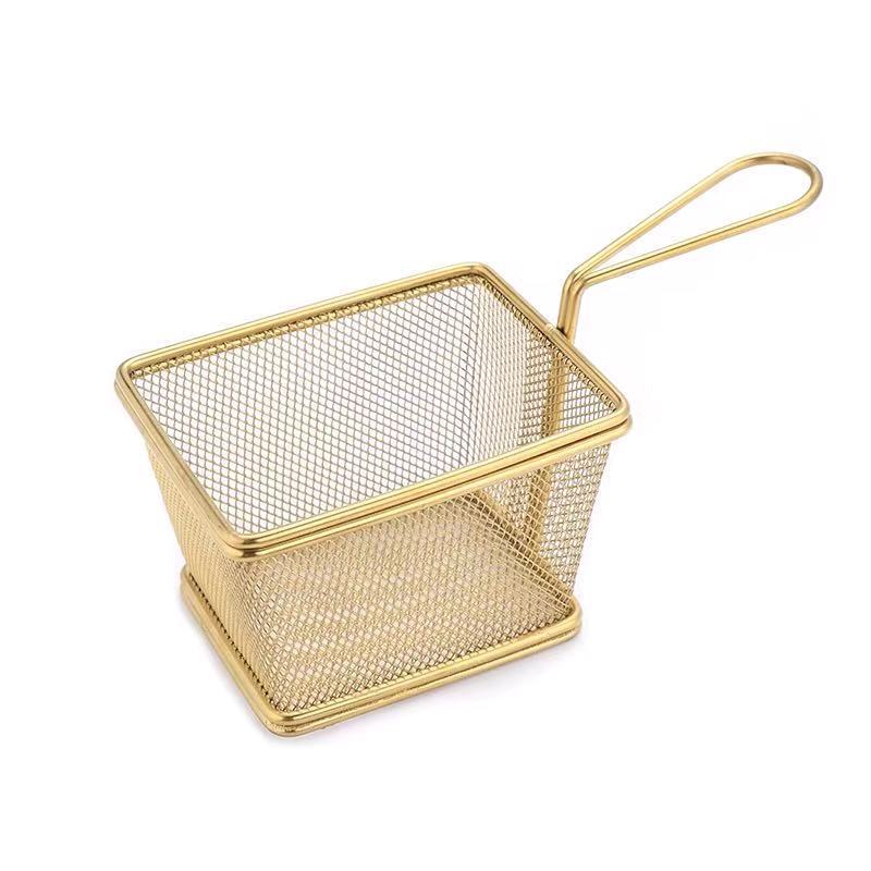 304 stainless steel potato basket fried chicken snack basket milk tea shop snack basket hotel snack frame fried food container 5