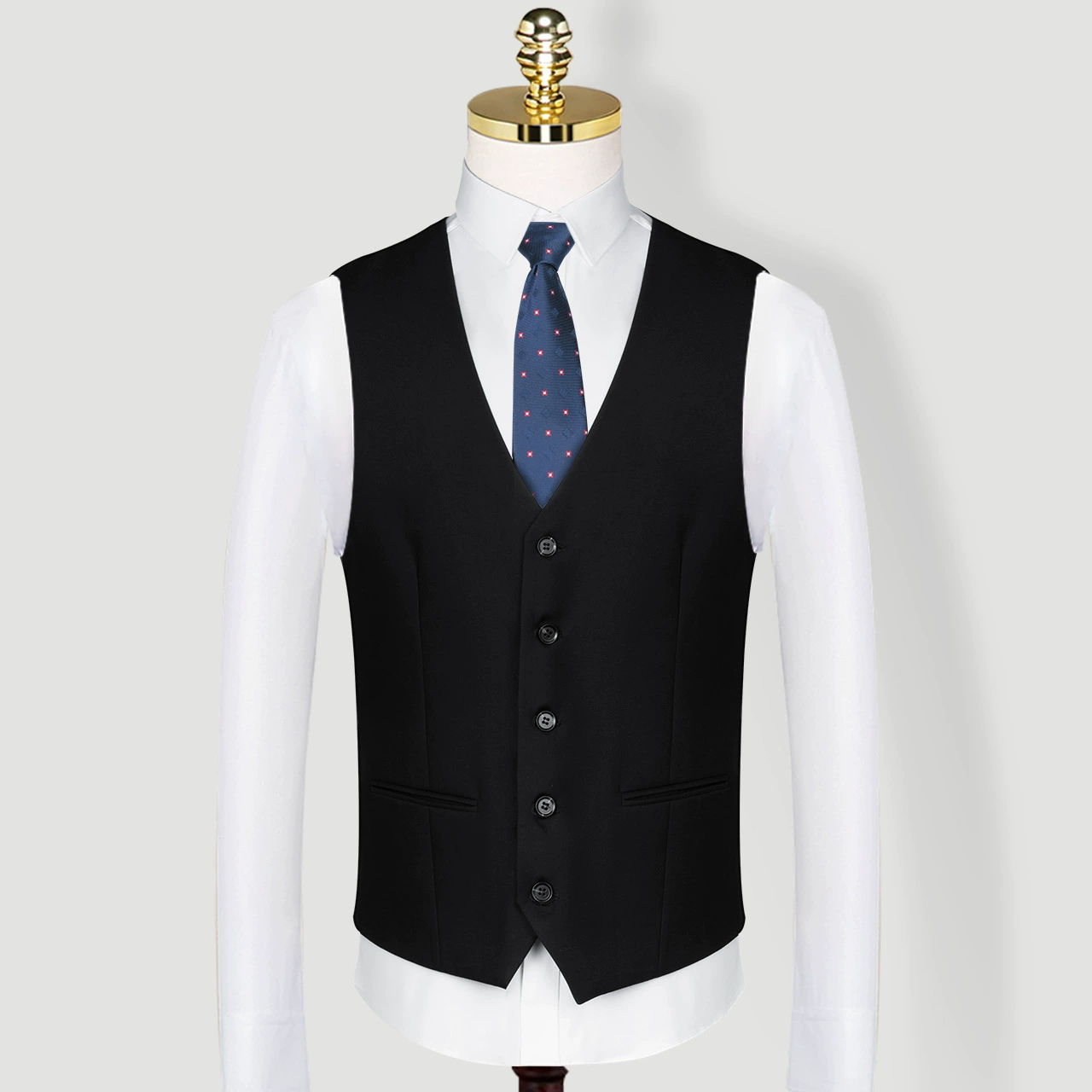 Костюм, жилет для работы, slim fit, корейский стиль