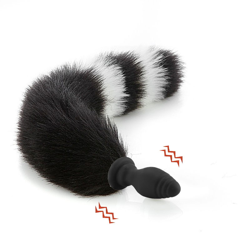 Sexy reemplazable Fox cola de silicona vibración anal plug back corte masturbación SM suministros para adultos entrega al por mayor