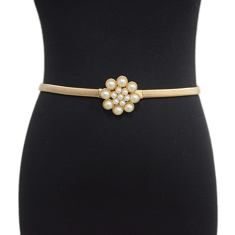 Women's casual belt personalized pearl b...