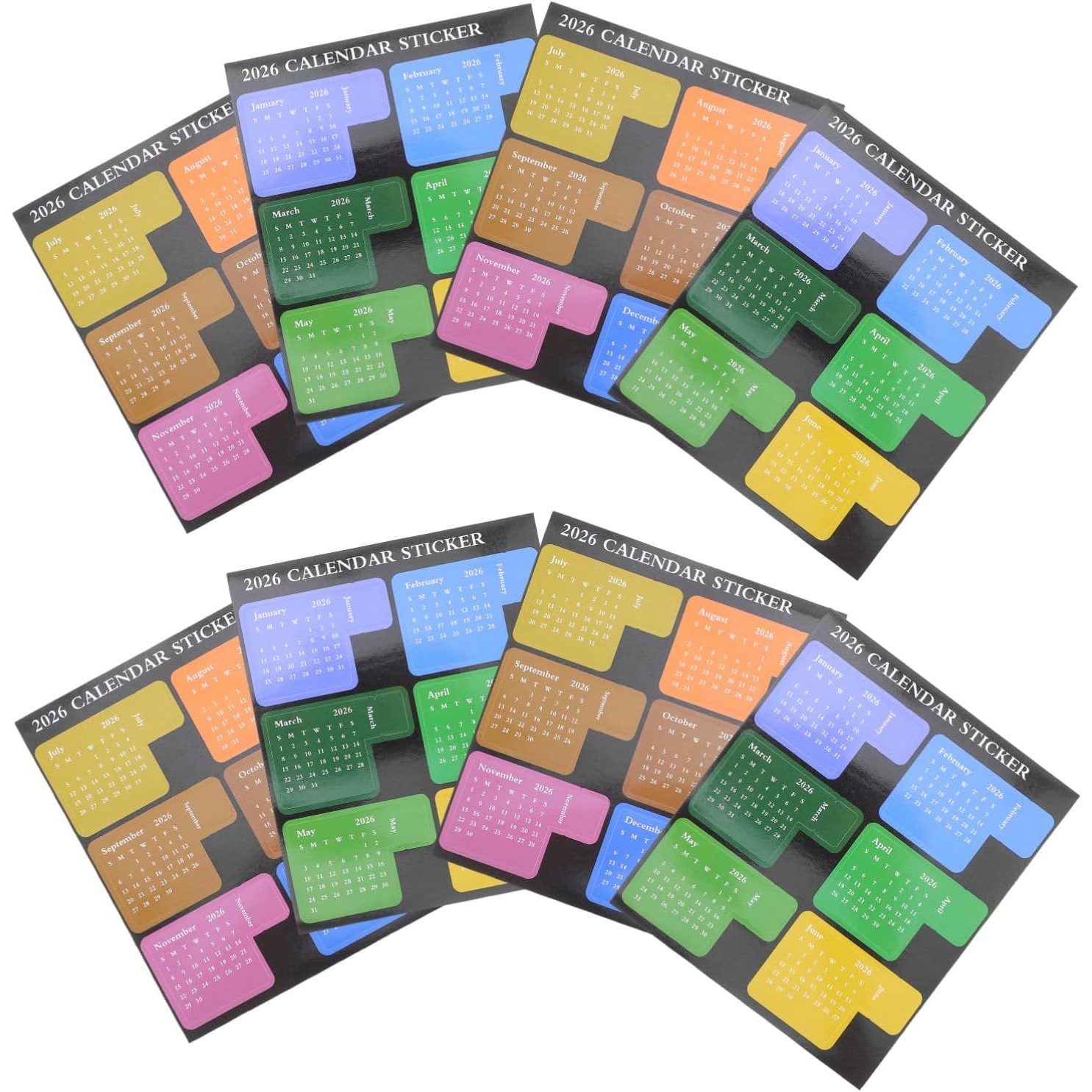 2026月历标签贴纸8自粘便签本规划贴 适用学习办公