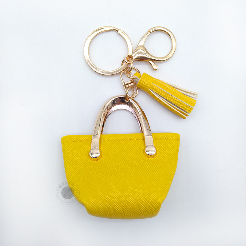 Llavero para mujer, bolso, colgante, joyería, mini monedero de almacenamiento de cuero lindo europeo y americano