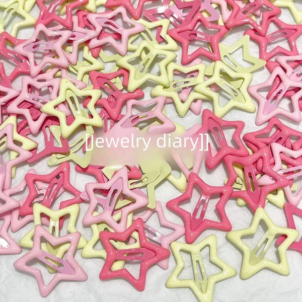 Star hairpin y2k dopamine hairpin hair accessories headdress colorful cute bangs clip five-pointed star hair clip
