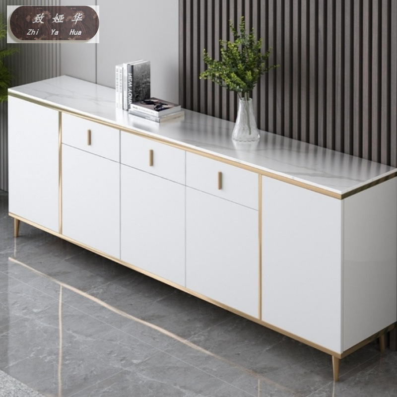 Home Wall Storage Cabinet Sofa Cabinet Storage Partition Cabinet Slate Sideboard Modern Simple Light Luxury Tea Cabinet