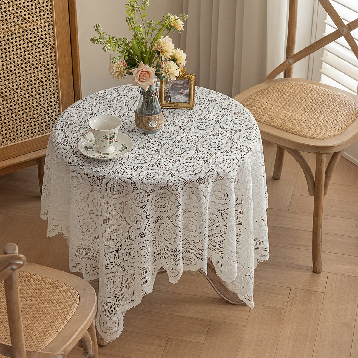 Amazonas transfronterizas tejer tela de mesa de encaje red ins hueco estilo americano idílico decoración de mesa de mesa cubierta tela de mesa