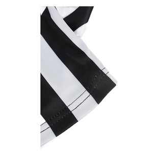 New Black and White Striped Rib Lapel Unisex Referee T-shirt Short Sleeve Women dress
