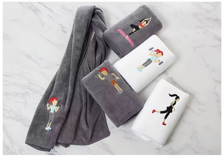 Sports towel sweat-absorbent quick-drying gym yoga sweat towel running lengthened better than pure cotton embroidered printed logo