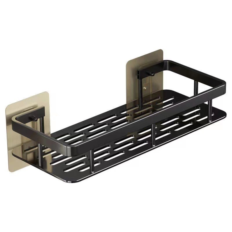Estantes de almacenamiento de aluminio espaciales libres de perforación inodoro estante de almacenamiento de baño estante de almacenamiento de pared marco de esquina de baño