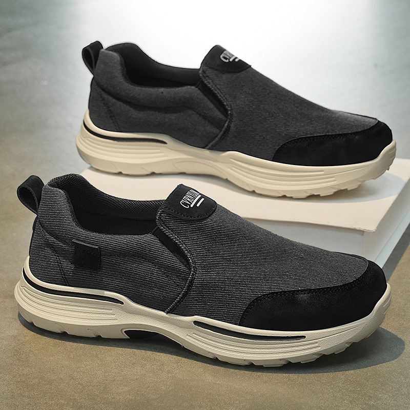 Hombres 2026 zapatos de lona de verano, zapatos de tela transpirables y resistentes al desgaste, suela gruesa y cómoda, moda, zapatos casuales para hombres.