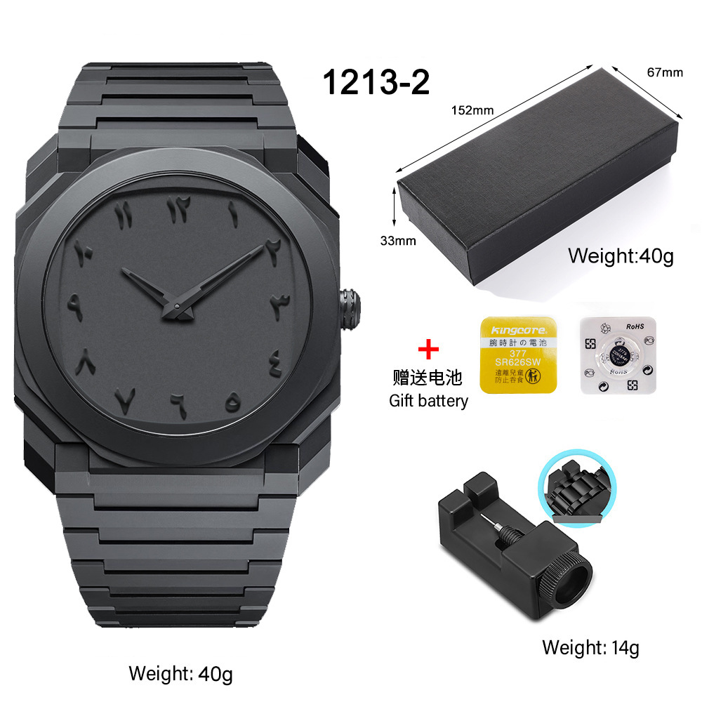 [Hardcore Design] Quartz Stopwatch New Square Watch Men's High-End Student Men's Wormhole Concept Men's Watch