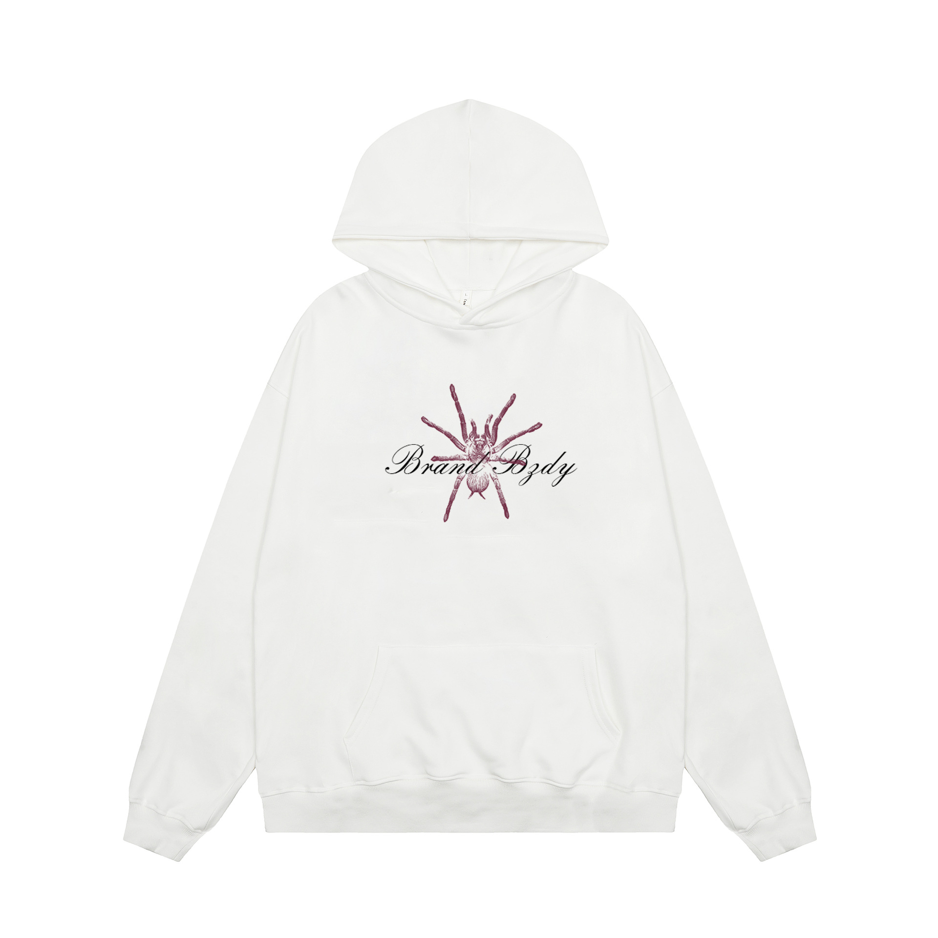 American retro calle araña impreso HOODIE hombres ins marca de moda hip hop suelta BF pesado con capucha top