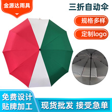 25寸太银布防紫外线全自动伞10骨抗风伞三折自开收伞广告折叠雨伞