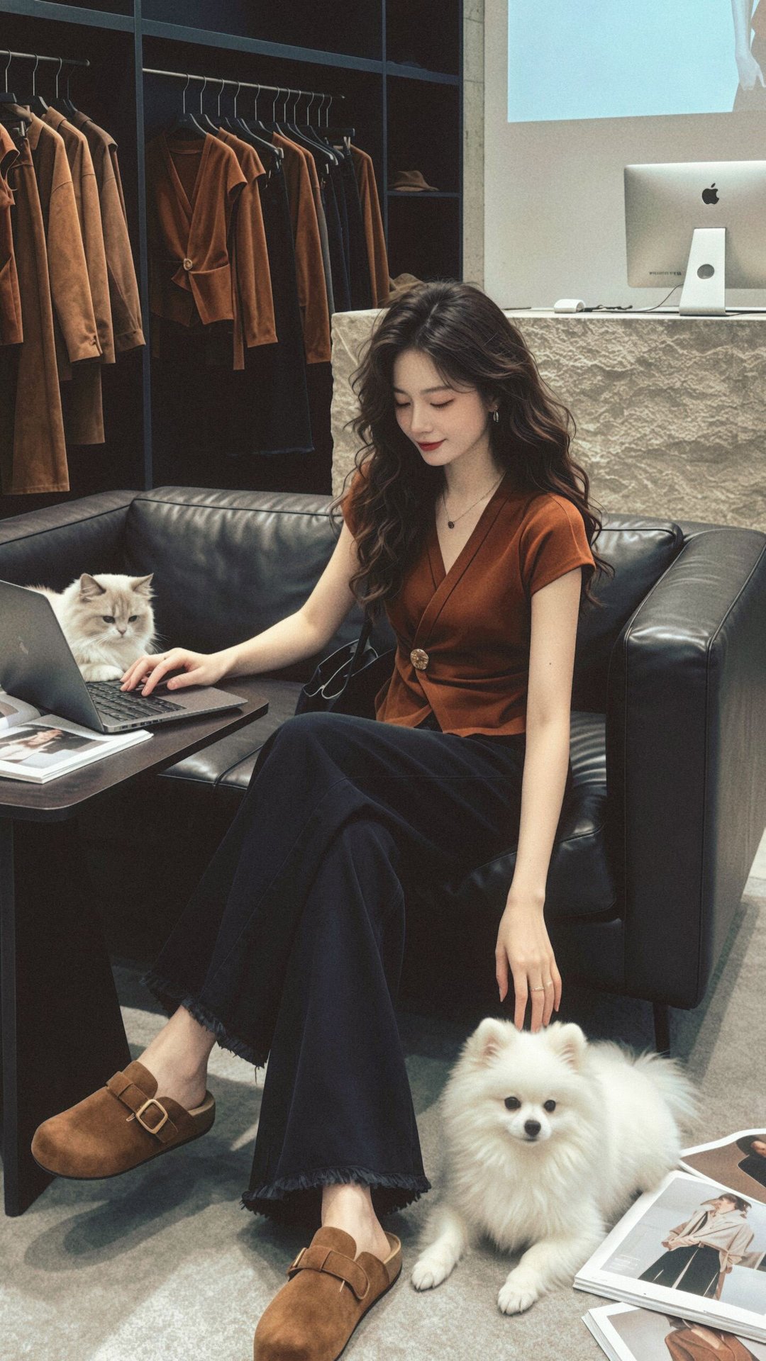 Áo thun nữ cổ chữ V tay ngắn, thiết kế thắt eo tôn dáng, phong cách cao cấp mùa hè — màu đen chi tiết 3