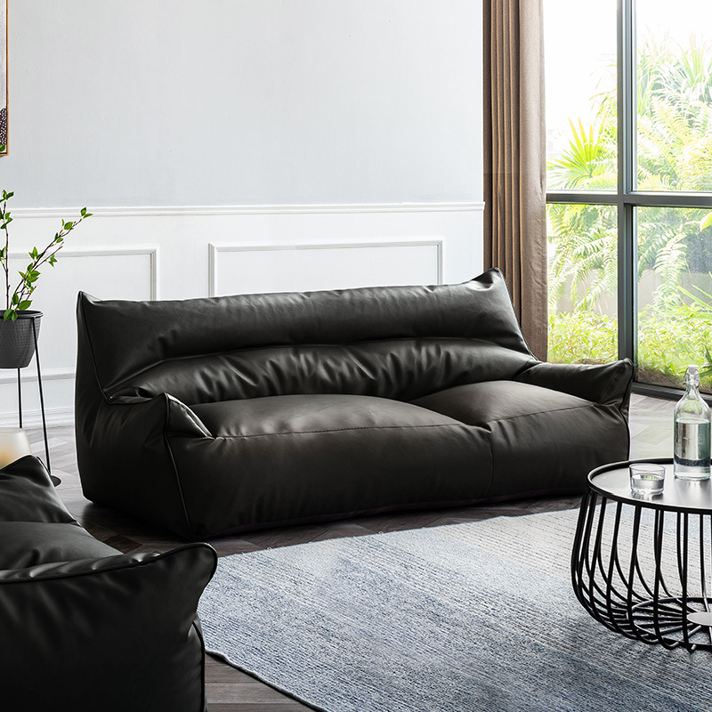 Sofá bag tatami sala de estar dormitorio doble tienda de ropa de cuero negro pequeño apartamento pequeño exclusivo