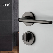 德国KABO门锁室内卧室北欧黑色分体卫生间简约房门锁静音实木门锁