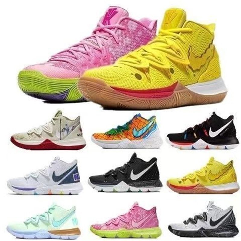 Kyrie 5 Basketball Shoes, Original Irving 5Th Generation, Squidward and Mandarin Duck Men's and Women's Air Cushion Practical Sports Shoes