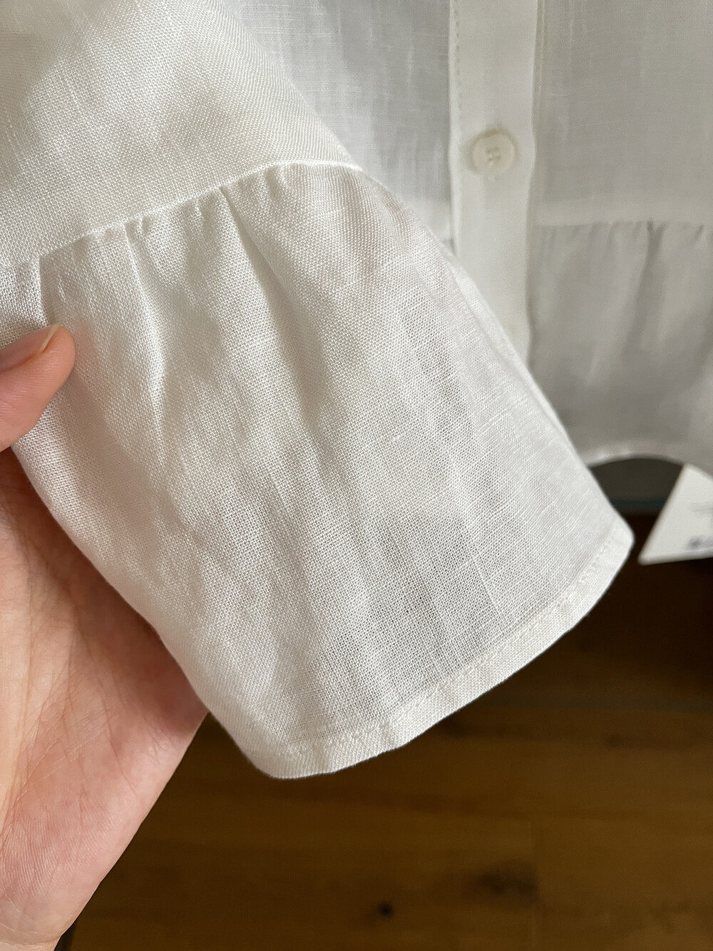 Set váy hai dây và chân váy maxi linen phong cách Hàn Quốc — Sling trắng, Trắng nửa váy chi tiết 25