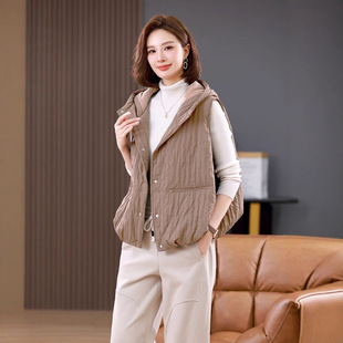 [Buke] 24 Winter Hangzhou Italian Leisure Hooded Cotton Vest