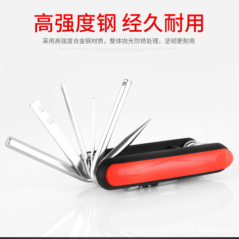 Juego de herramientas de reparación de bicicletas combinación de bicicletas con cortador de cadena reparación de neumáticos herramienta de reparación multifuncional