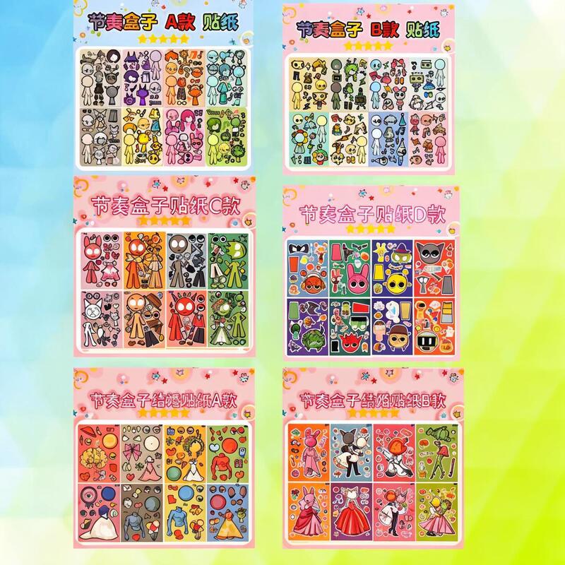 女の子と子供向けの既製のドレスアッププリンセスステッカー、知育玩具、手作りの漫画ステッカー、キラキラメイクアップステッカー|undefined