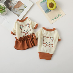 Cross-border pet skirts, summer couple bottoming shirts, cat clothes, cute cartoon dog skirts wholesale