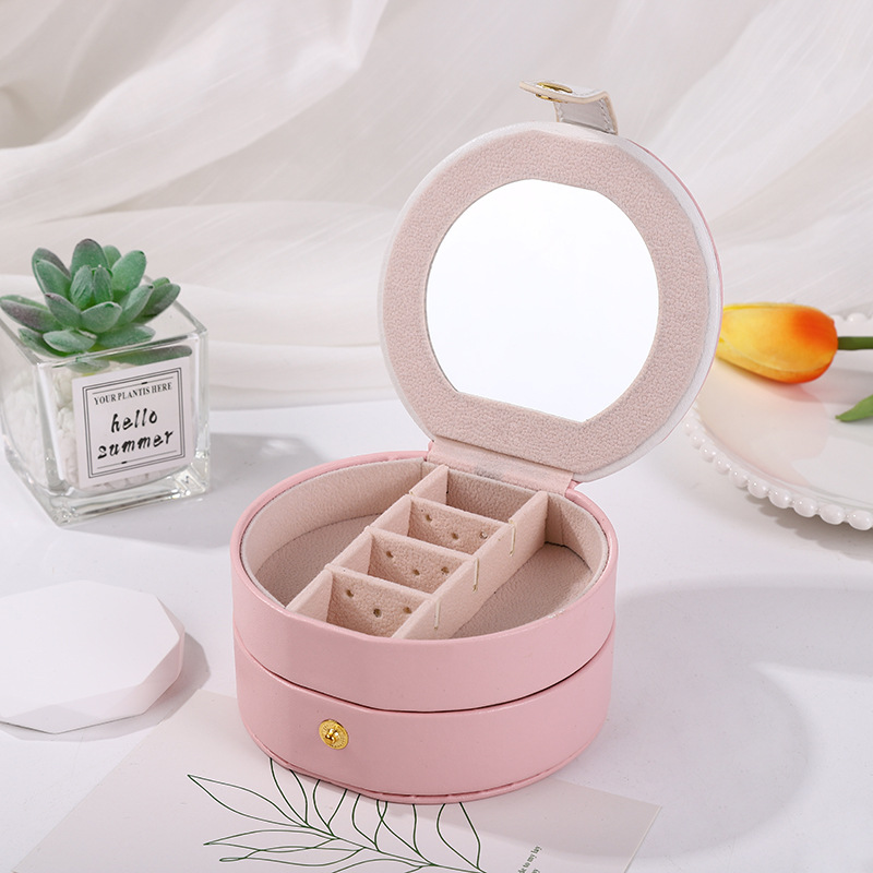 Fashion Solid Color Pu Leather Jewelry Boxes