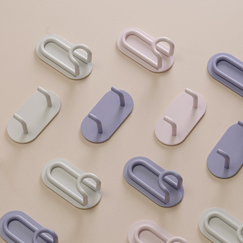 Punch-free hook strong adhesive hook load-bearing door back wall Bathroom Kitchen key unmarked nail paste clothes