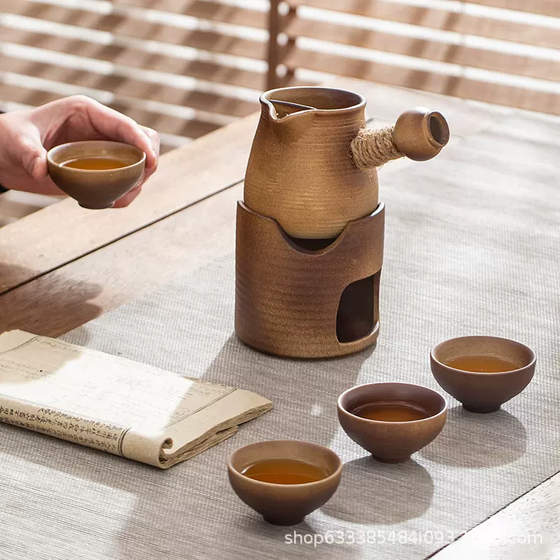 复古陶瓷围炉煮茶茶罐罐大小号茶壶明火加热煮茶煮奶茶壶粗陶茶具