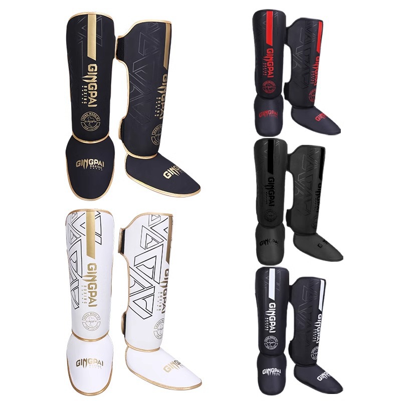 Muay Thai Leg Guard Sanda Fighting Foot Back Shin Guard Boxing Thickened Fighting Guard Ankle Guard Taekwondo Leg Guard