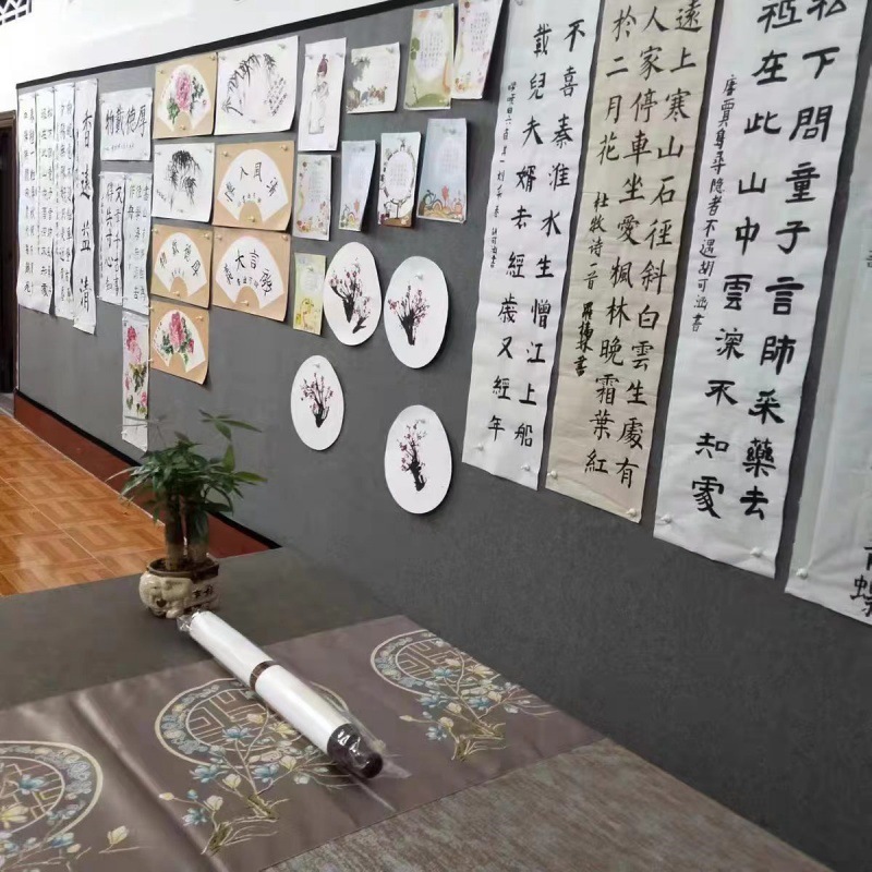 Magnetic Calligraphy Felt Wall Chinese Painting Felt Board Magnetic Calligraphy Felt Calligraphy Teaching Display Board Magnet Fixed