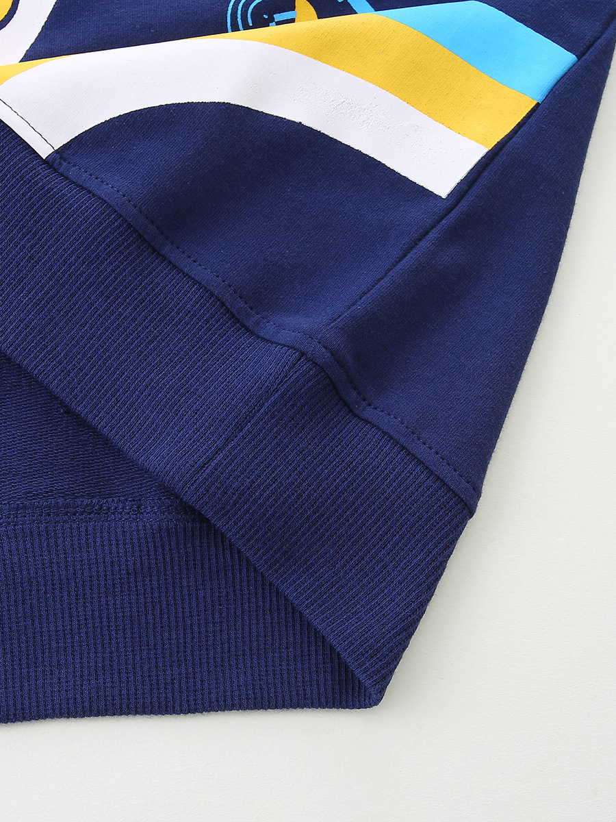 Suéter de moda para niños 26 otoño nuevo estilo europeo y americano suéter de algodón de punto impresión de cohetes camisetas de niños image 4
