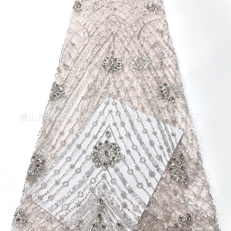 Alta sensación de comercio exterior transfronterizo Oriente Medio África vestido vestido tela de diamante de cuentas de lenteja